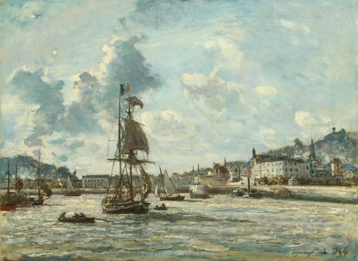 Entrance to the Port of Honfleur by Johan Barthold Jongkind, painting, 1863-1864