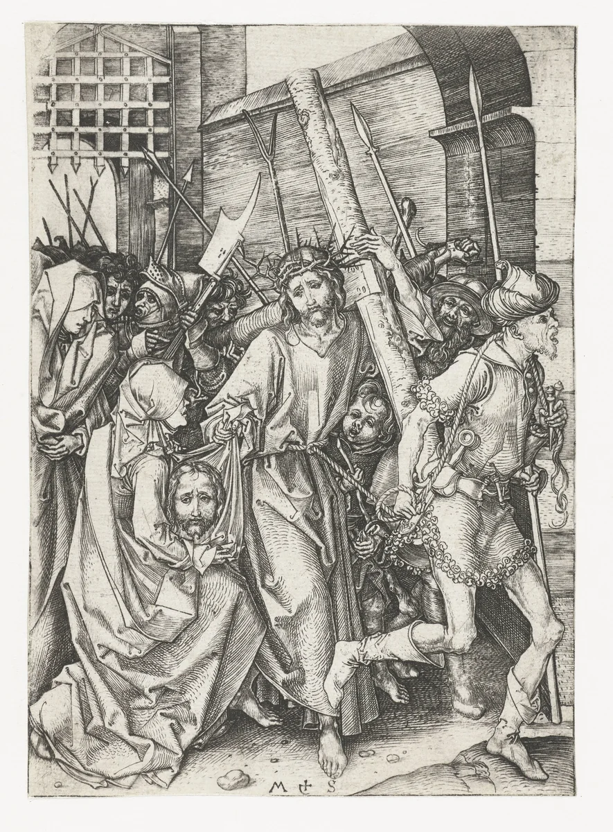 De kruisdraging by Unknown, print, 1470-1491