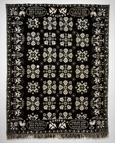 Coverlet by David Daniel Haring, artwork, 1834