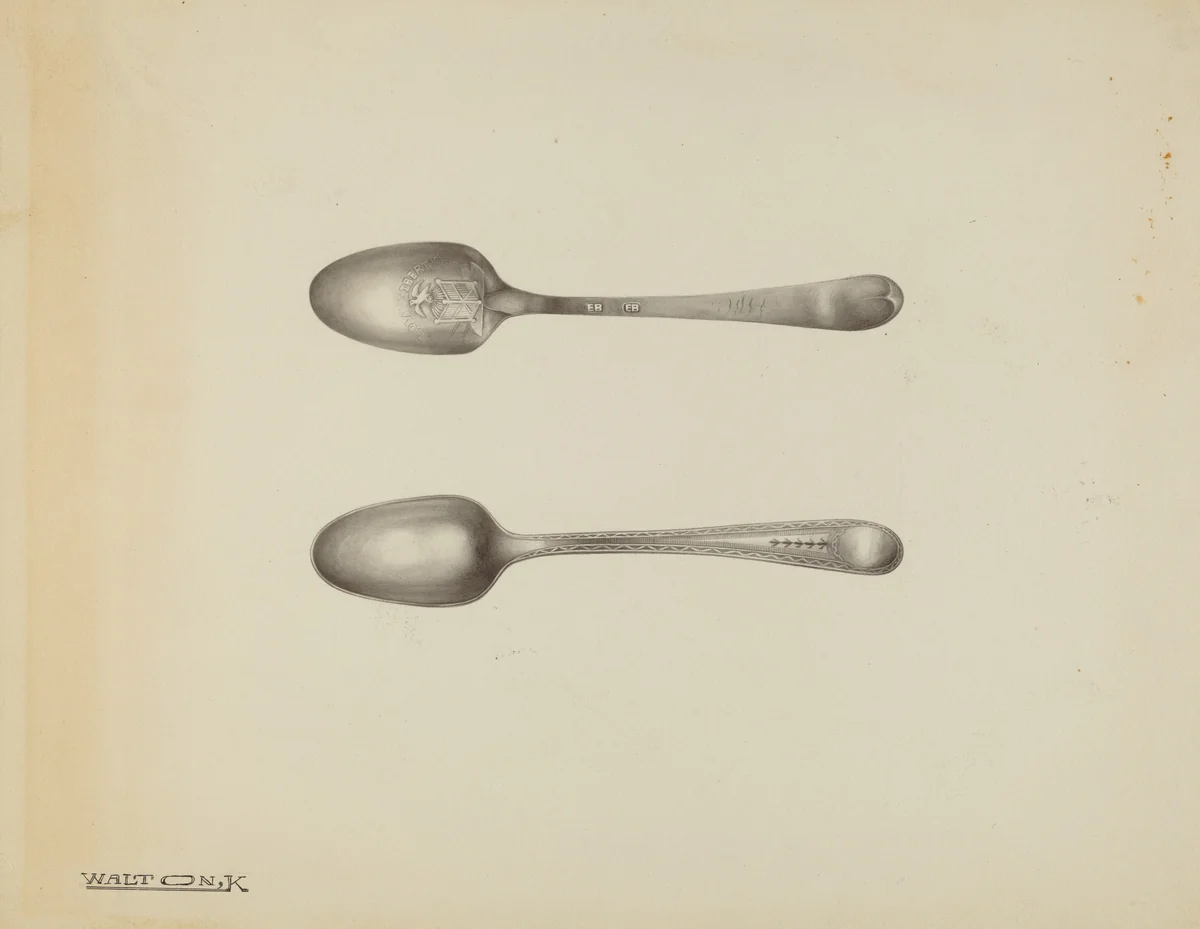 Silver Teaspoon by Kalamian Walton, index of american design, 1938