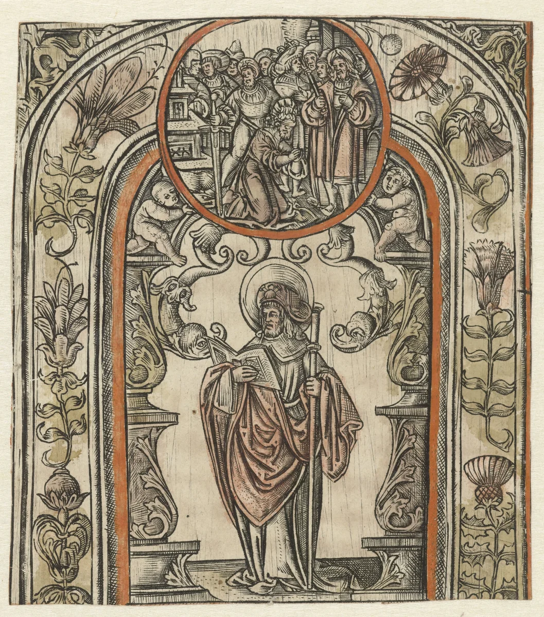 De apostel Jakobus Major en zijn martelaarschap by Unknown, print, 1510-1530