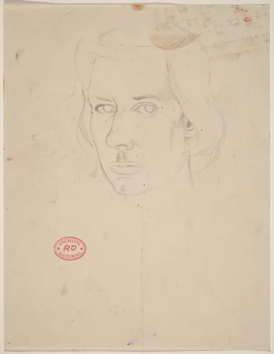 Untitled [head of a woman with short hair] by Richard Diebenkorn, drawing, 1955-1967