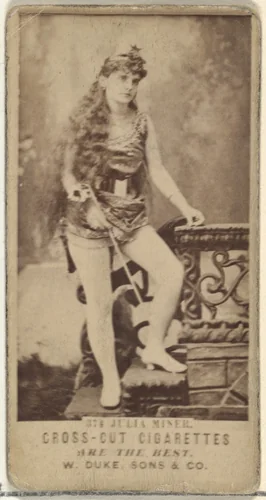 Card Number 374, Julia Miner, from the Actors and Actresses series (N145-3) issued by Duke Sons & Co. to promote Cross Cut Cigarettes by W. Duke, Sons & Co., photograph, 1880-1889