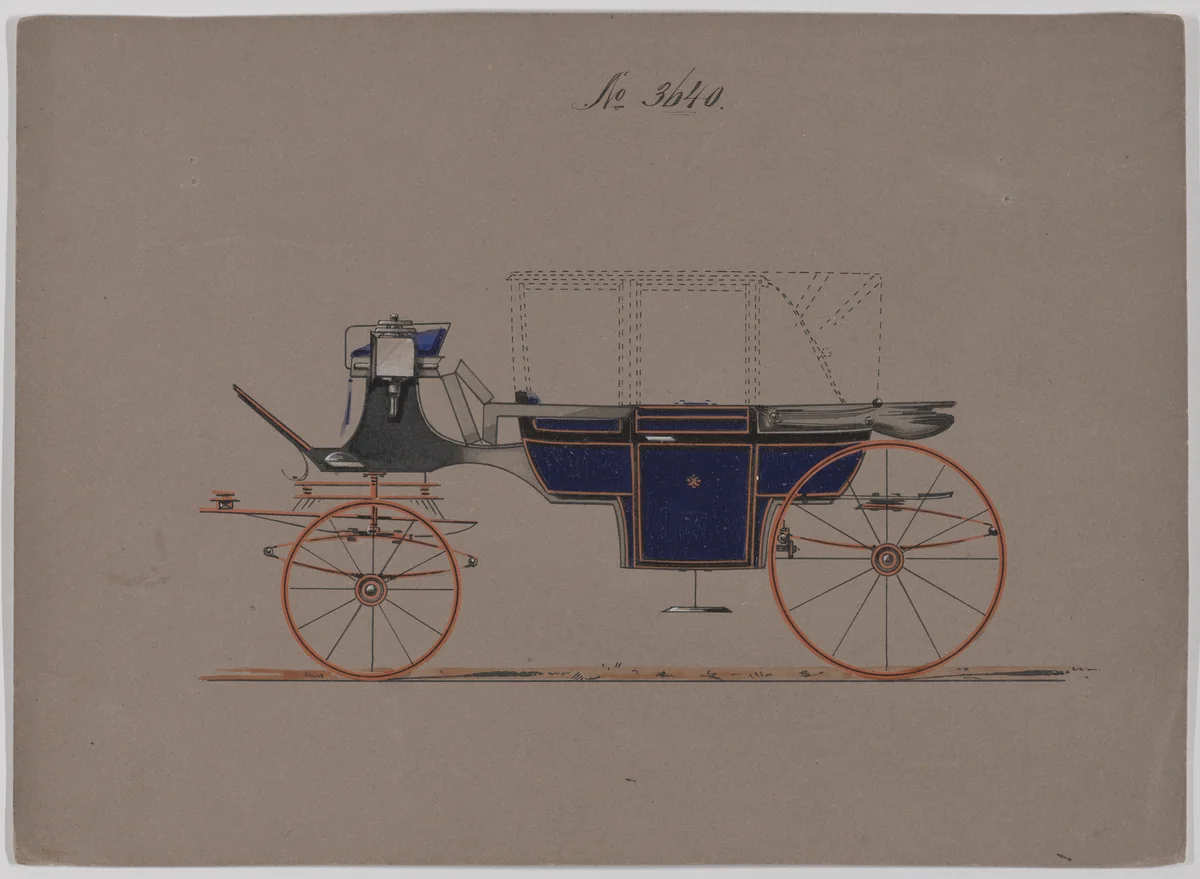 Design for Landau, No. 3640 by Brewster & Co., drawing, 1880