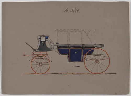 Design for Landau, No. 3640 by Brewster & Co., drawing, 1880