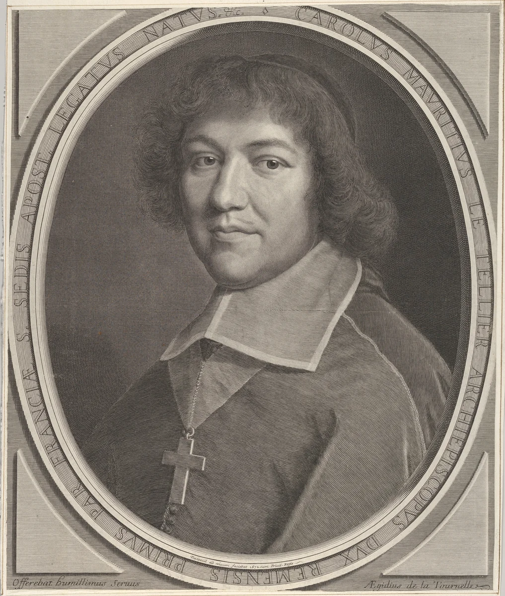 Charles-Maurice le Tellier by Robert Nanteuil, print, 1672