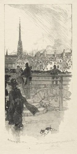 Quai des Grands Augustins, Paris by Auguste Louis Lepère, print, 1886