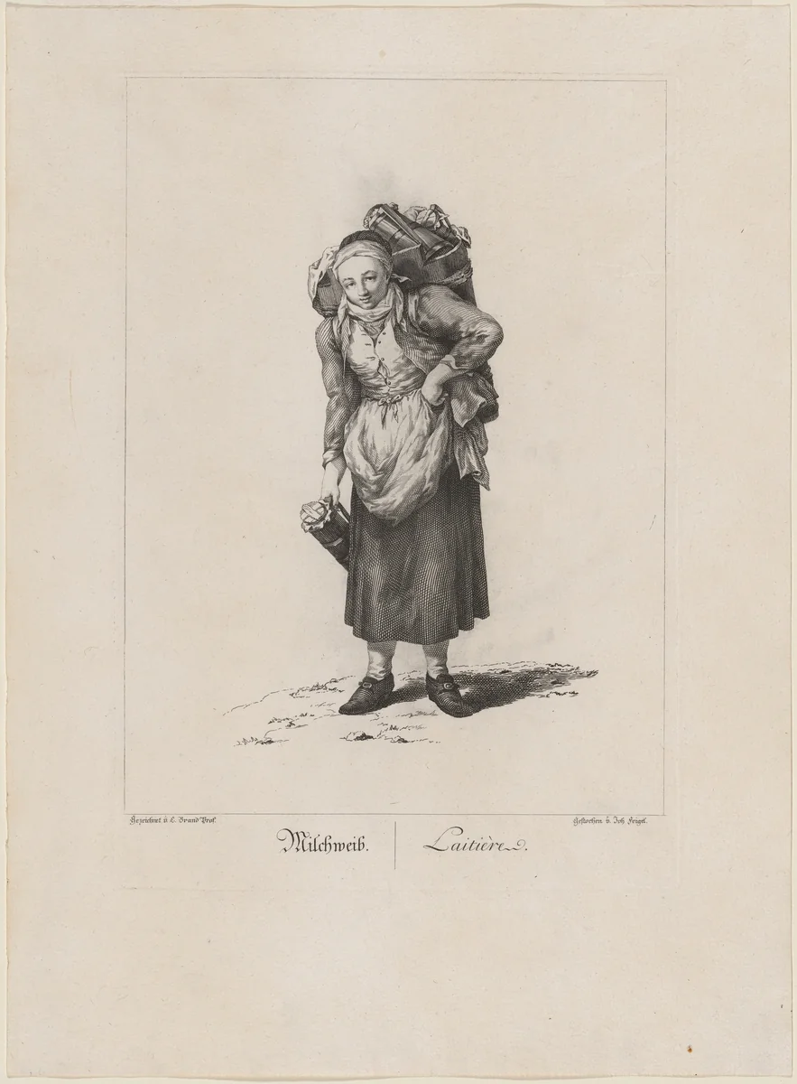 Milchweib (Milk Seller) by Johann Feigel
Johann Christian Brand, print, 1775
