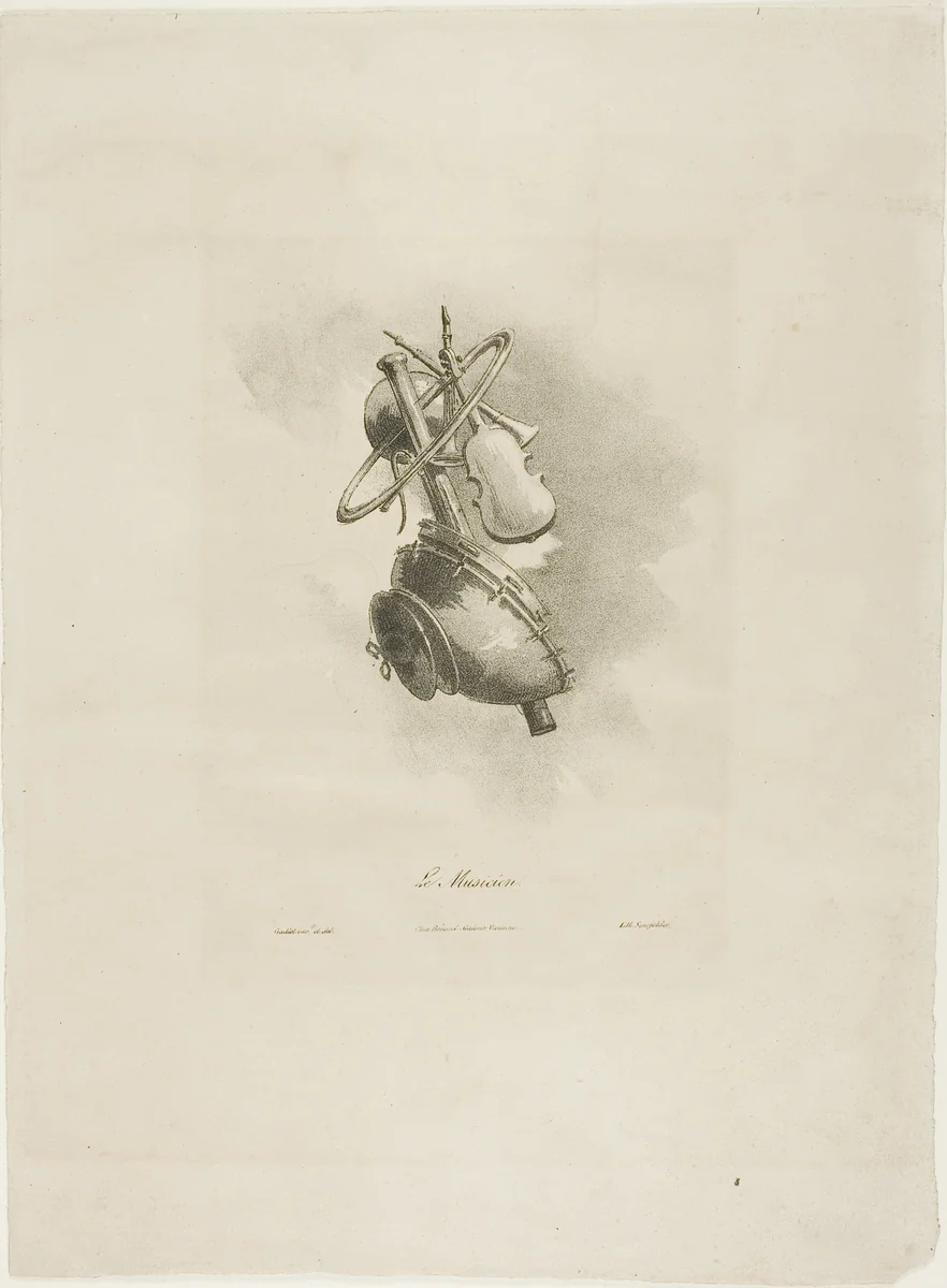 The Musician, from Arts et Métiers by Bernard Gaillot, print, 1838