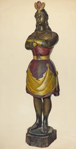 Cigar Store Indian by Stanley Mazur, index of american design, 1937