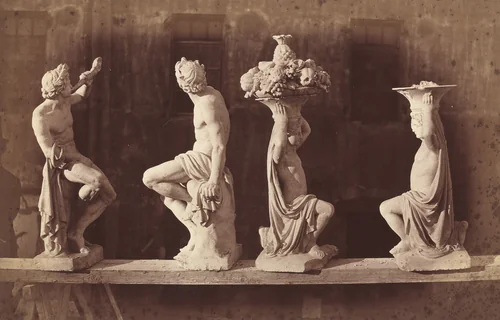Four Statues by Adolphe Terris, photograph, 1863-1873