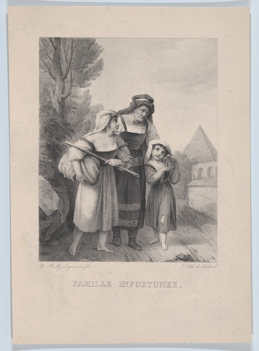 The Ill-Fated Family by Louis-Léopold Boilly, print, 1826