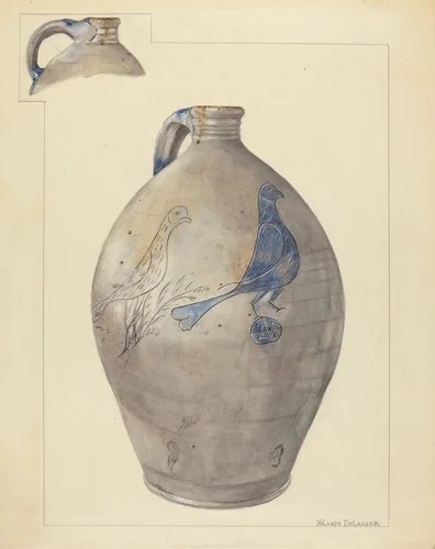 Jug by Yolande Delasser, index of american design, 1940