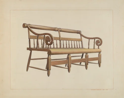 Settee by Vincent P. Rosel, index of american design, 1938