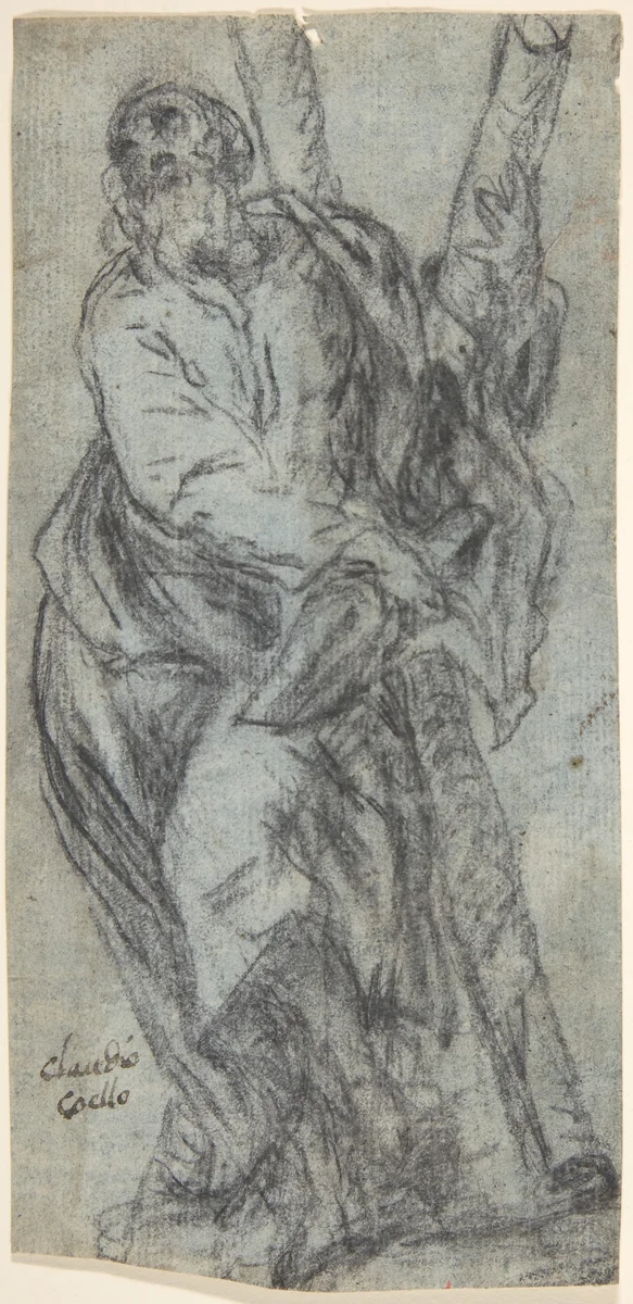 St. Andrew by Juan Carreño de Miranda, drawing, 1625-1685