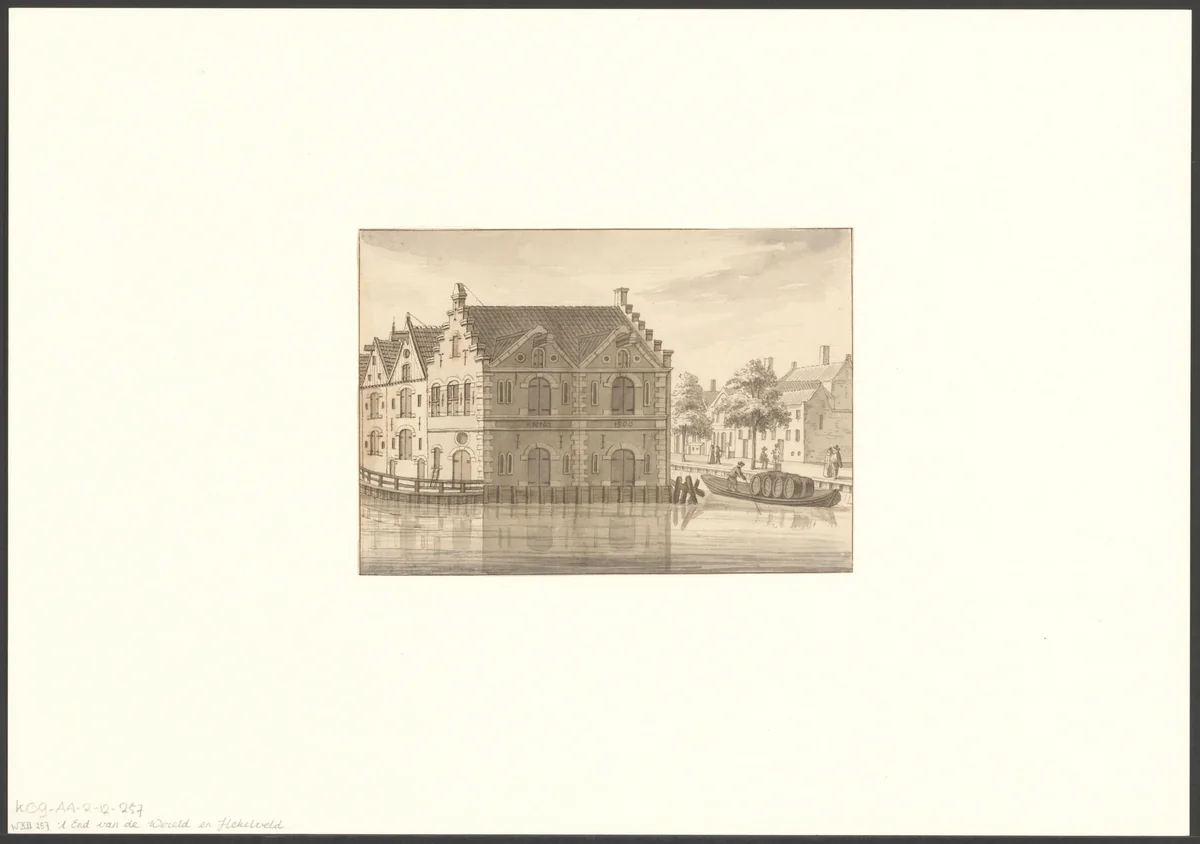 Gezicht op het Hekelveld by anonymous, drawing, 1700-1799