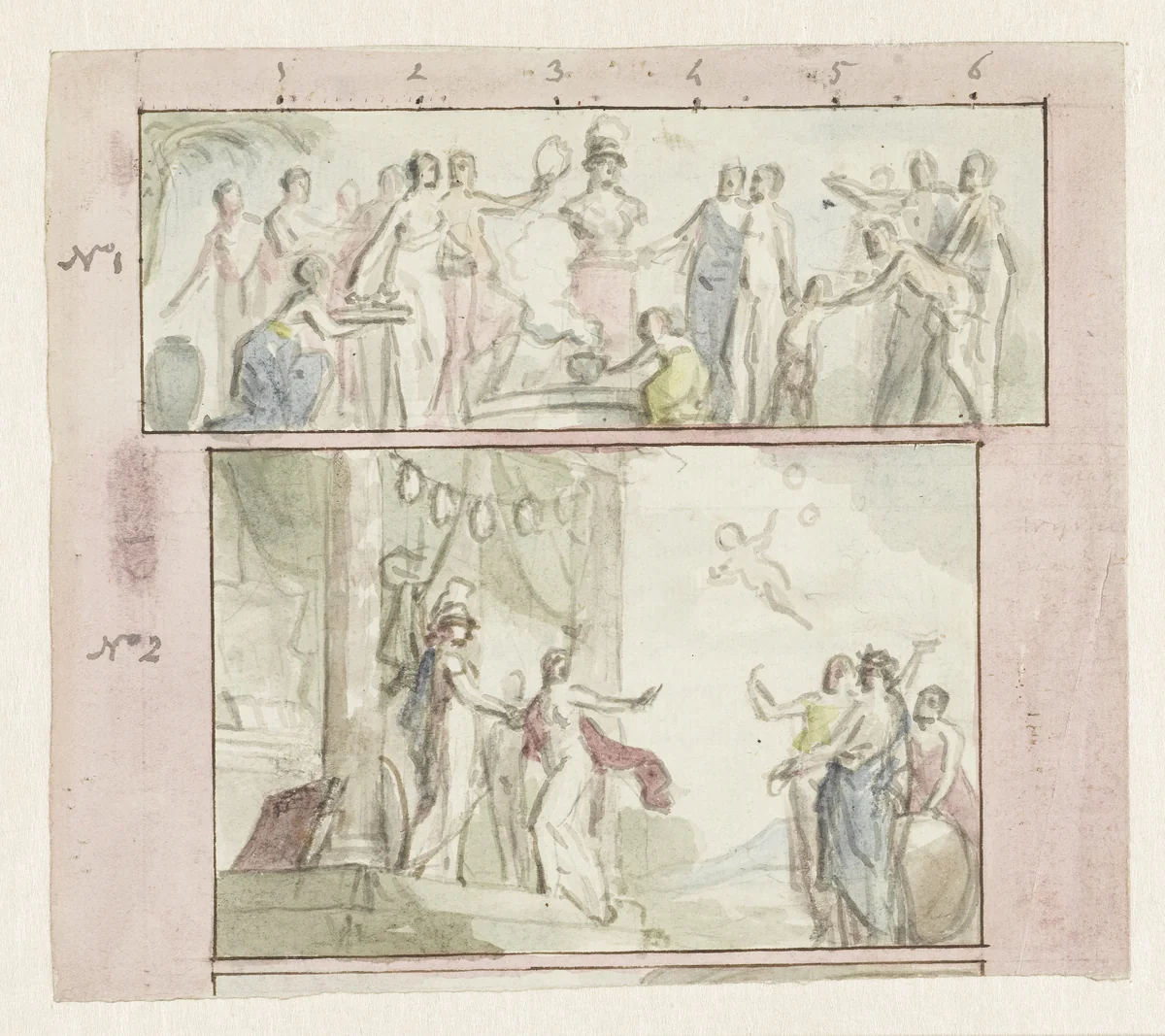 De Deugd en de Tempel der Wijsheid by Jurriaan Andriessen, drawing, 1752-1819