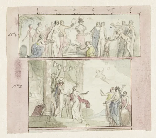 De Deugd en de Tempel der Wijsheid by Jurriaan Andriessen, drawing, 1752-1819