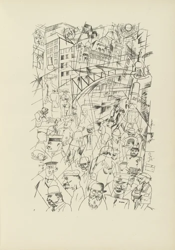 Friedrichstraße (plate, folio 3) from Ecce Homo by George Grosz, illustrated book, 1922