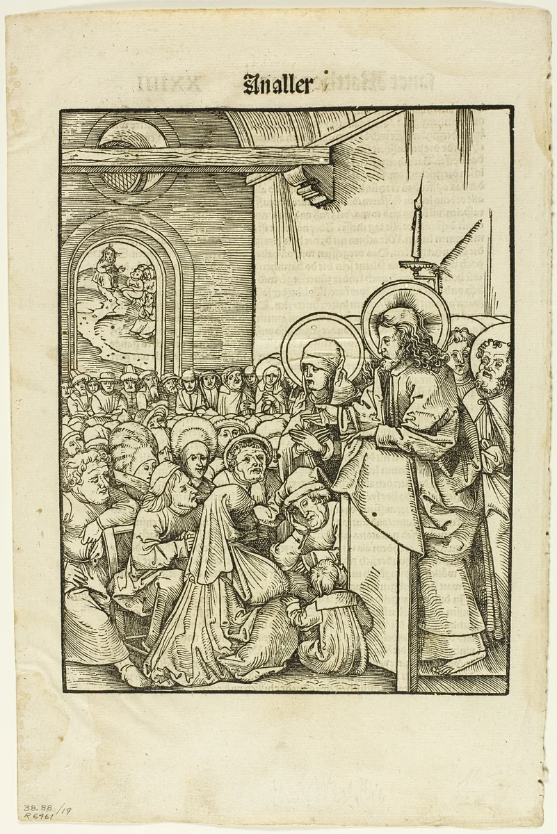 Christ Preaching, from Leben Jesu Christi, plate 19 from Woodcuts from Books of the XVI Century by Hans Wechtlin, print, 1508