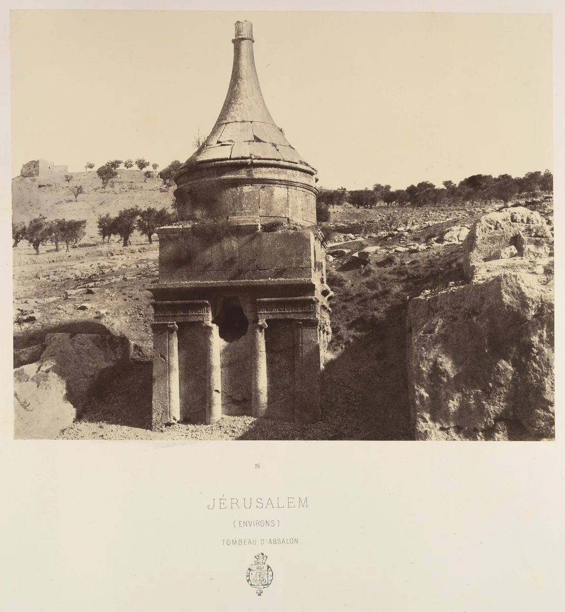 Jérusalem. (Environs) Tombeau d'Absalon by Louis de Clercq, photograph, 1860