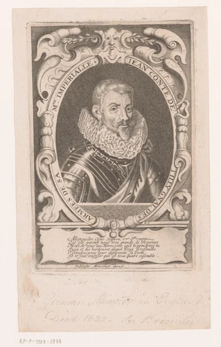 Portret van Johan t'Serclaes van Tilly by anonymous, print, 1610-1668