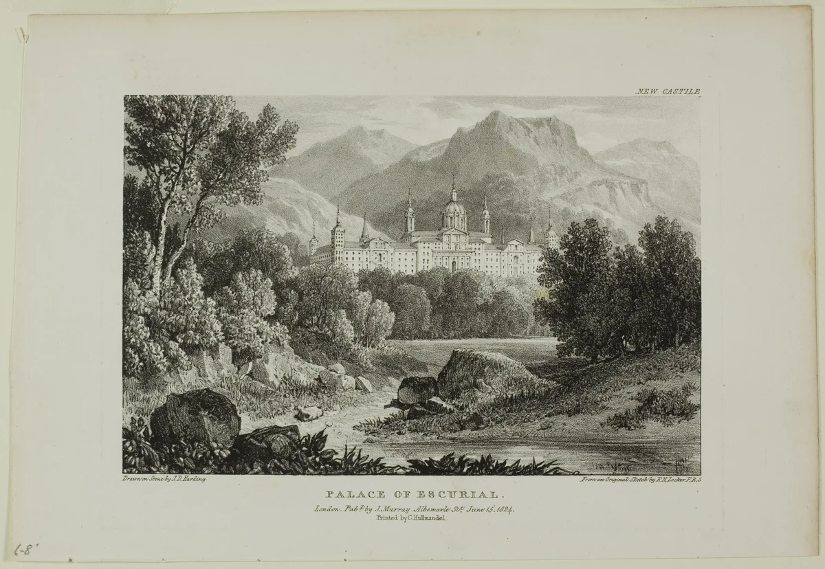Palace of Escurial by James Duffield Harding, print, 1824