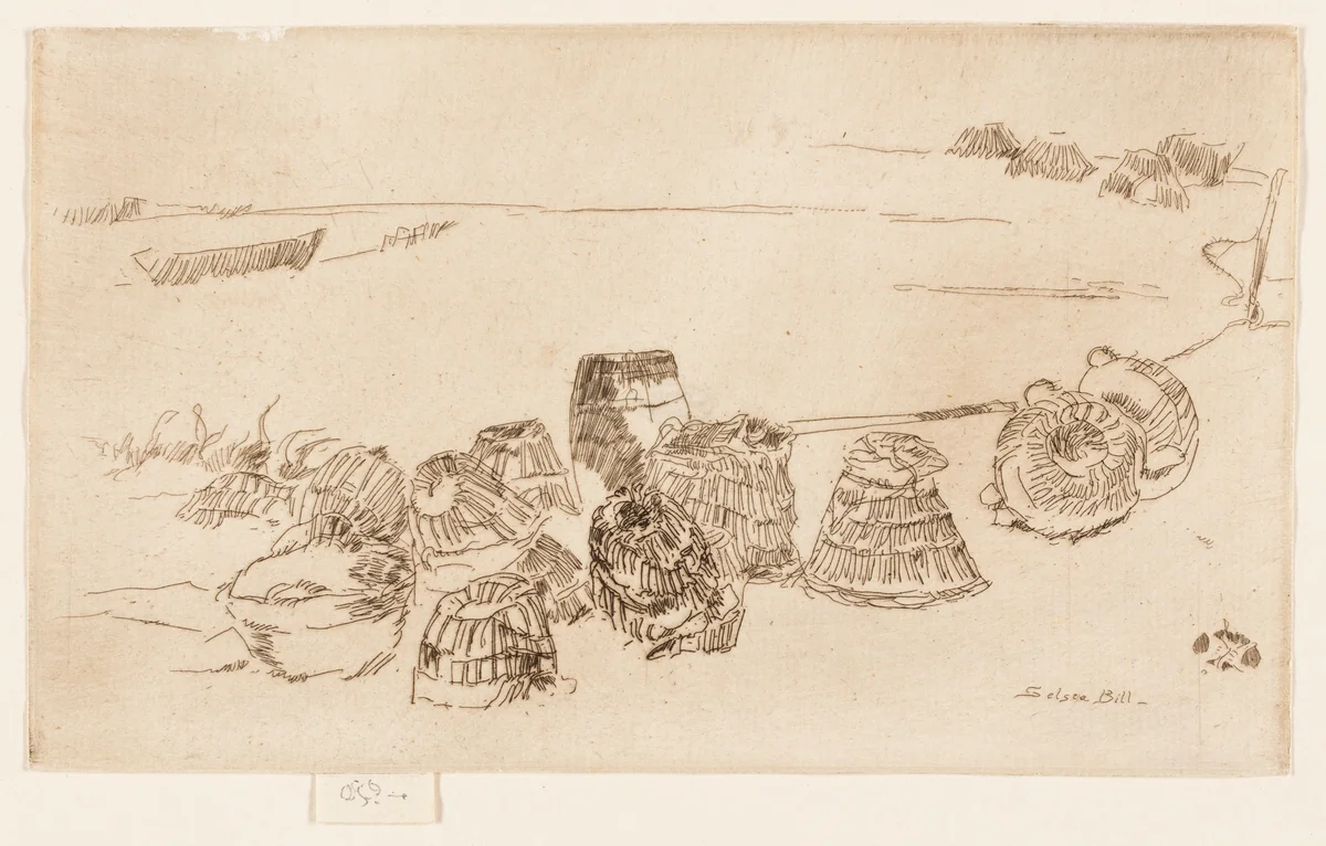 Lobster Pots - Selsea Bill by James McNeill Whistler, print, 1880-1881