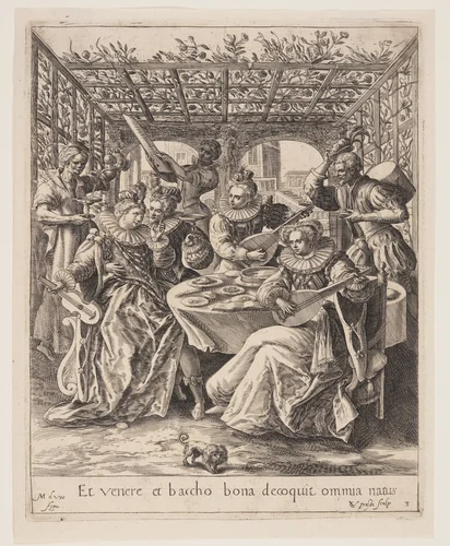 The Son Wasting his Heritage with Riotous Living, from The Parable of the Prodigal Son by Crispijn van de Passe I, print, 1600