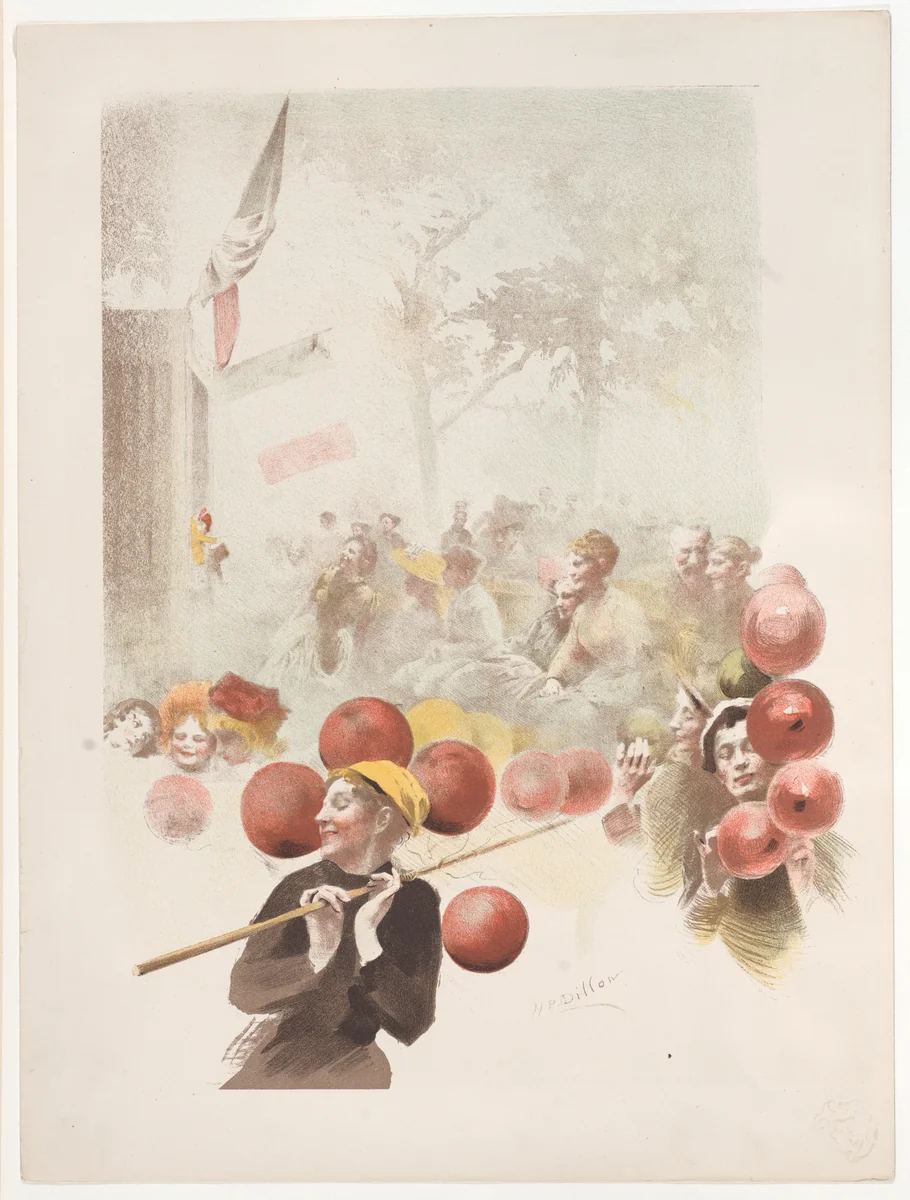 The Balloon Seller by Henri Patrice Dillon, print, 1870-1909