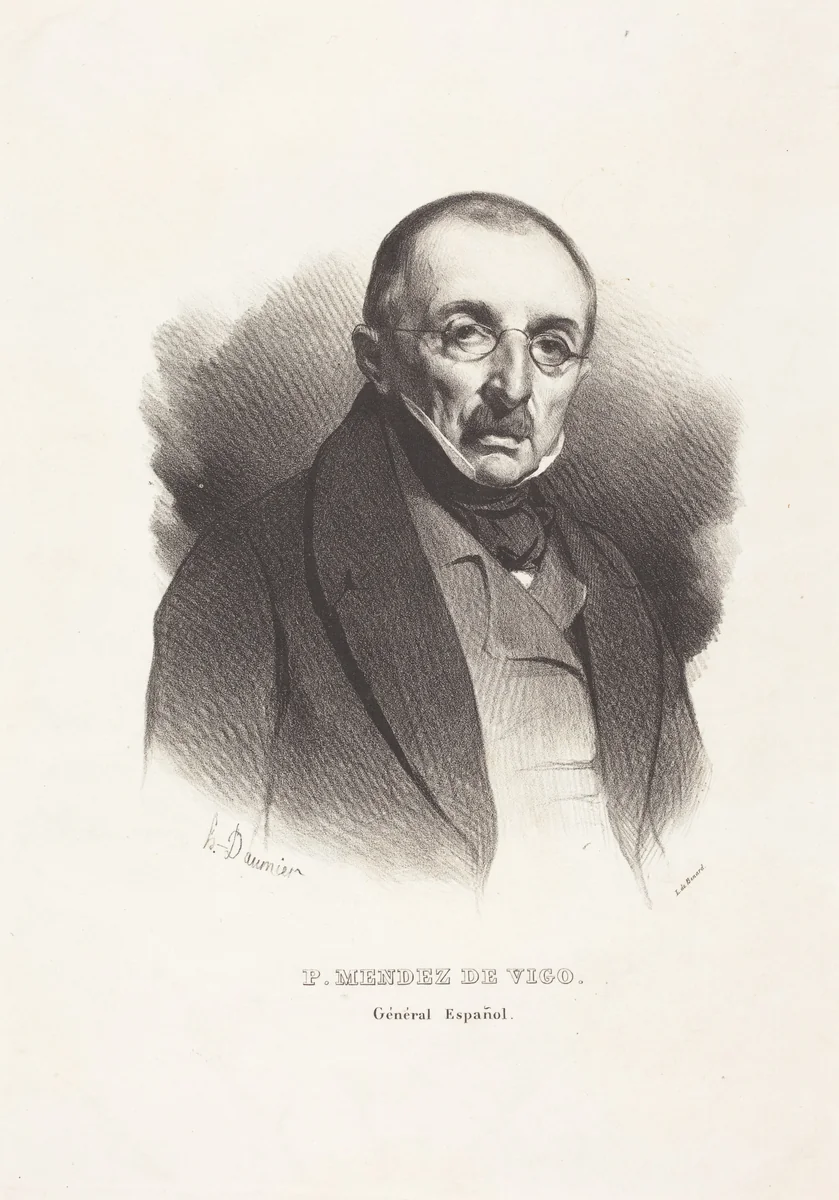 Général P. Mendez Vigo by Honoré Daumier, print, 1836