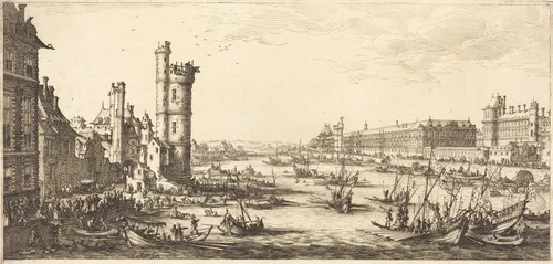 View of the Louvre by Jacques Callot, print, 1629