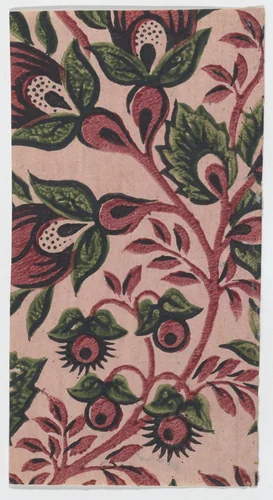Small sheet with overall floral pattern by anonymous, print, 1775-1875