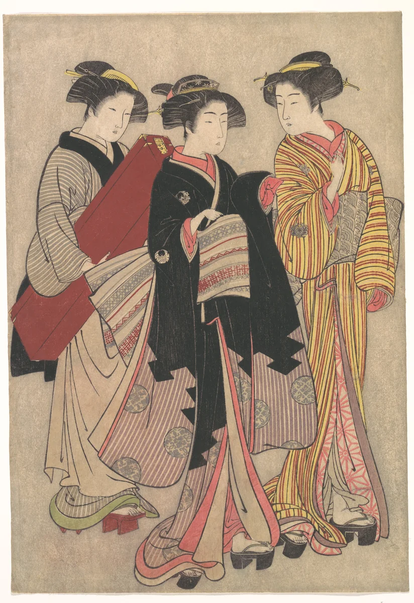 Two Geishas Out Walking by Kitao Shigemasa (北尾重政), print, 1739-1820