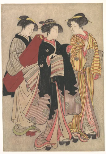 Two Geishas Out Walking by Kitao Shigemasa (北尾重政), print, 1739-1820