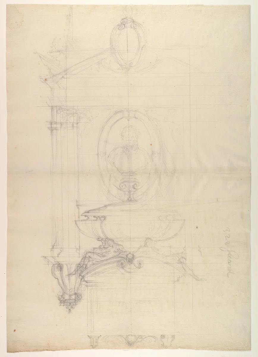 Design for the Tomb of Christophe de Thou (d. 1582) by Barthélemy Prieur, drawing, 1500-1599