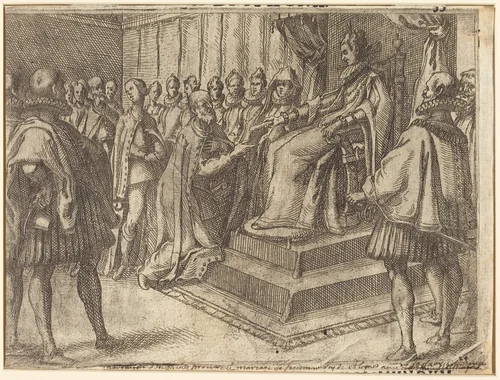 Reception of the Envoy of Poland [recto] by Jacques Callot, print, 1612