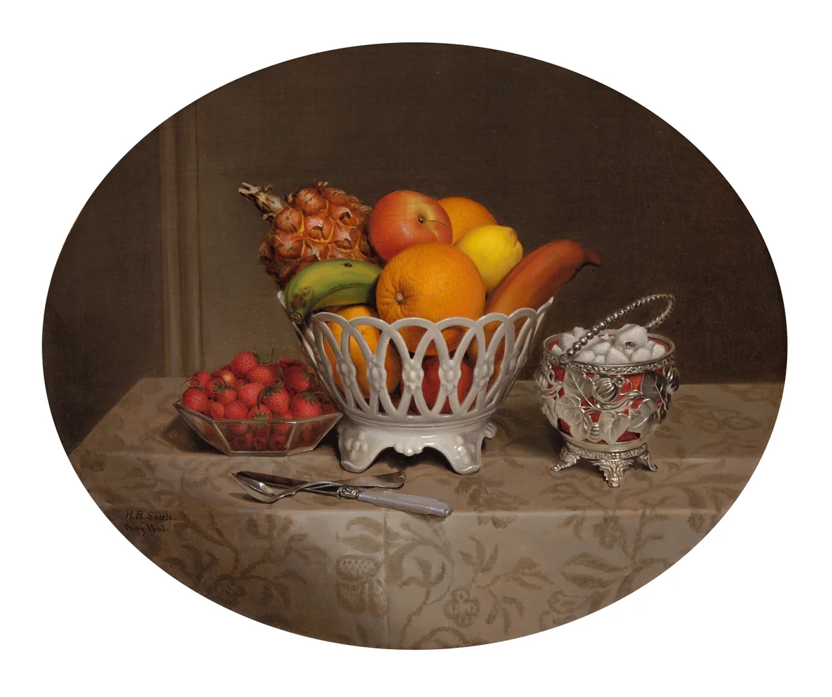 Fruit Piece by Hannah Brown Skeele, painting, 1860