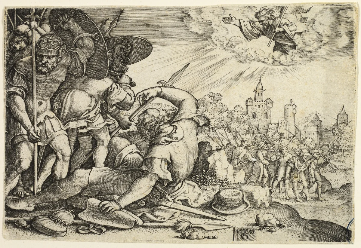 The Conversion of St. Paul by Georg Pencz, print, 1543