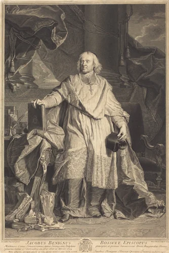 Jacques-Benigne Bossuet by Pierre-Imbert Drevet; Hyacinthe Rigaud, print, 1723