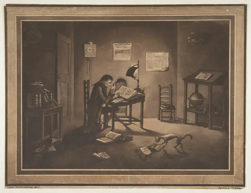 Helluones librorum (Bookworms) by Joshua Kirby Baldrey, print, 1786