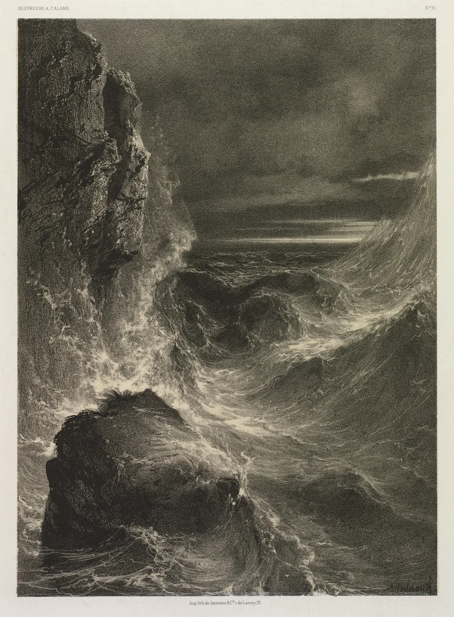 La Mer by Alexandre Calame, print, 1851