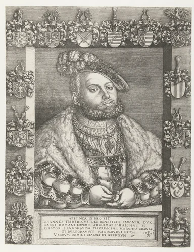Portret van Johan Frederik I de Grootmoedige, keurvorst van Saksen by Unknown, print, 1543