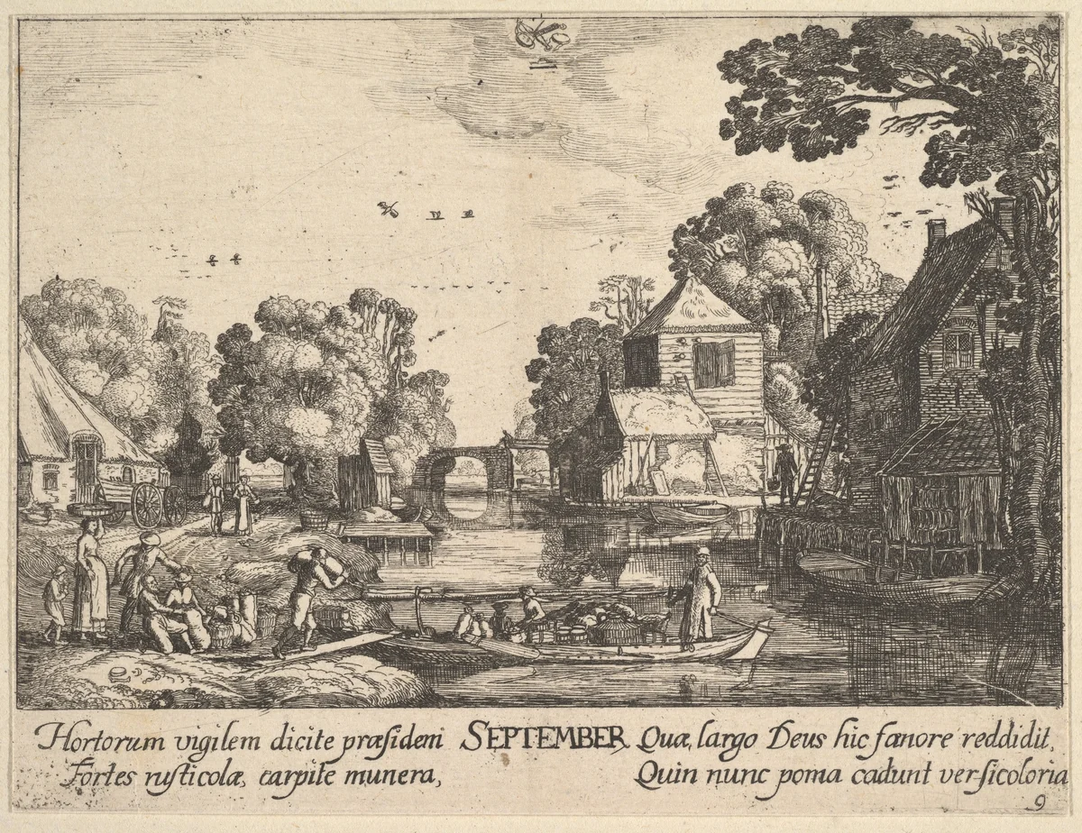 September by Wenceslaus Hollar, print, 1628-1629