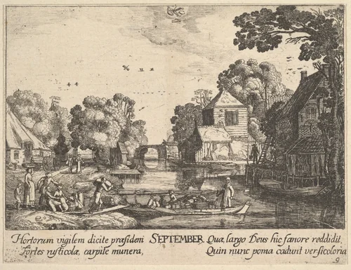 September by Wenceslaus Hollar, print, 1628-1629