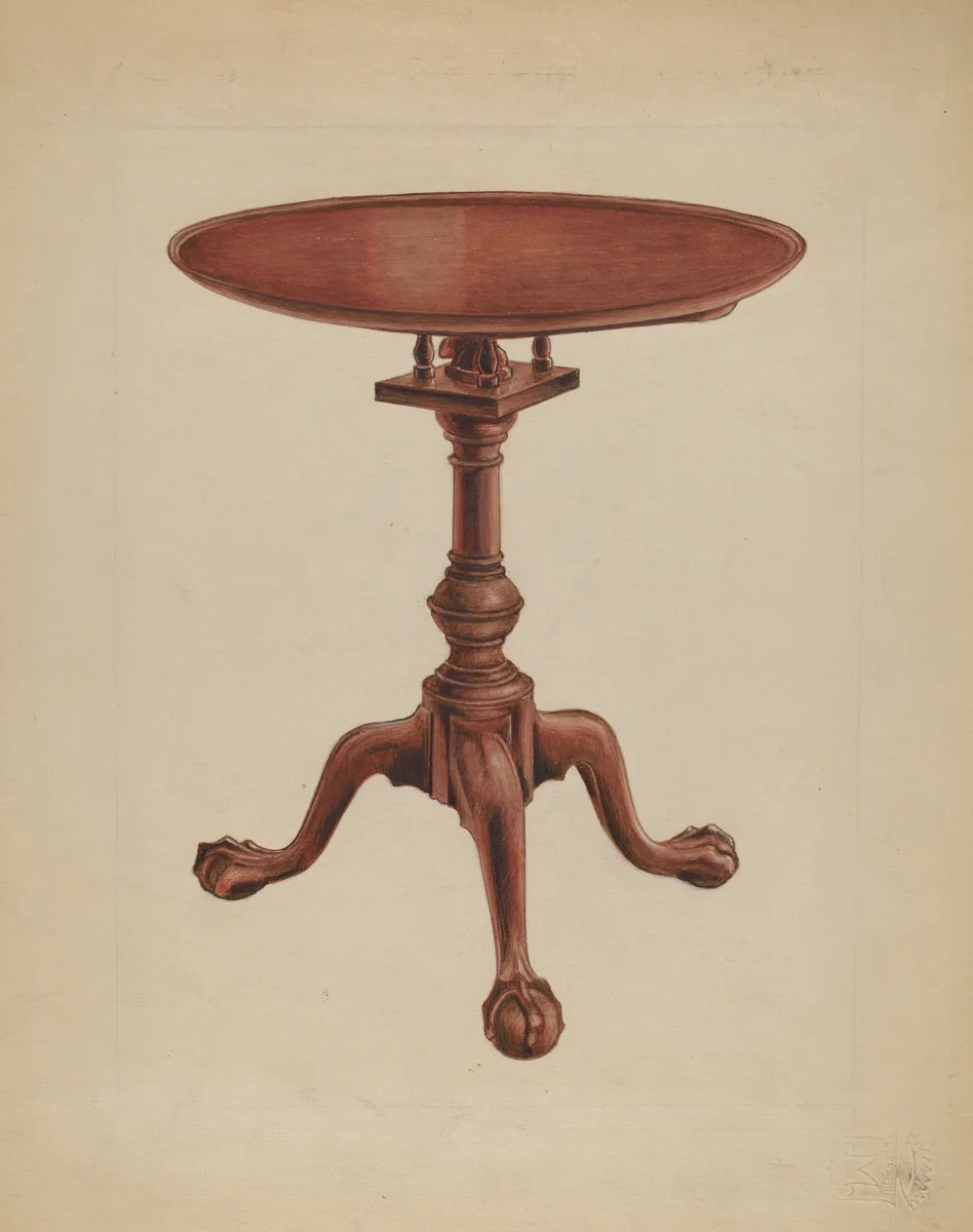 Tripod Table by Arthur Johnson, index of american design, 1936