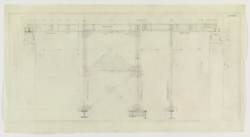 Hermann Lange House, Krefeld, Germany (Sections; framing system, structural detail.) by Ludwig Mies van der Rohe, mies van der rohe archive, 1927