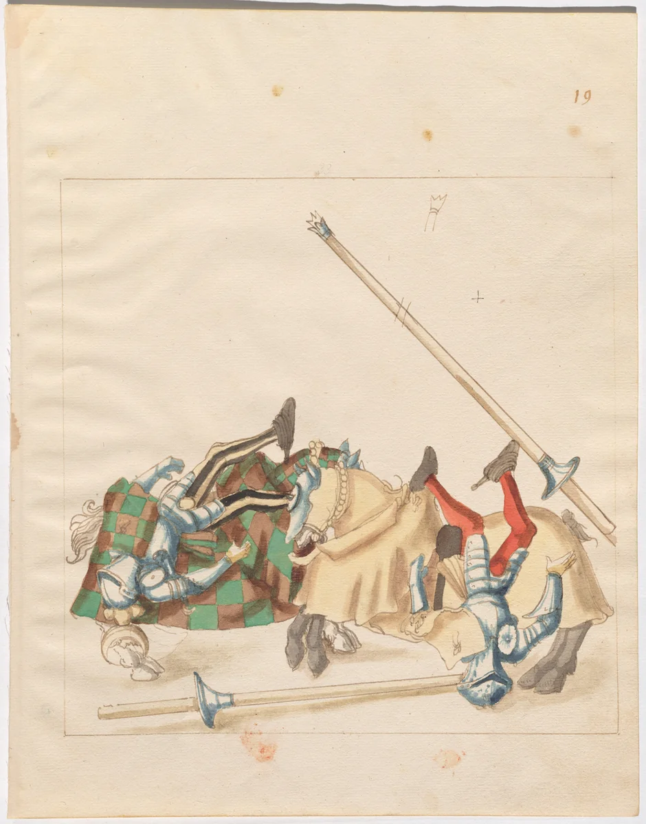 German Joust of Peace by German 16th Century, drawing, 1515