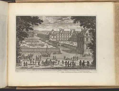 Autre Veüe de la Cour de Fontaines et la Galerie d'Ulisse à Fontaine-bleau by Adam Perelle, print, 1680-1689