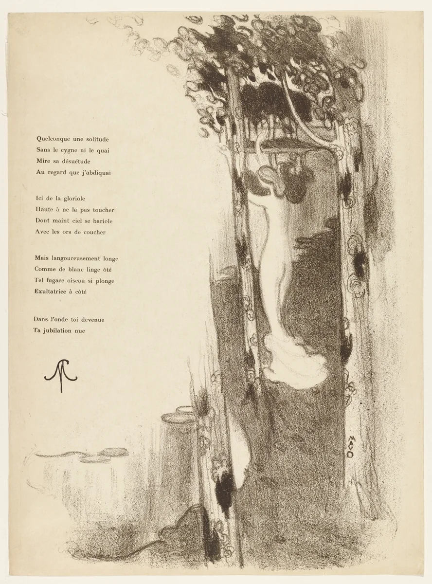 Bather at the Edge of a Lake (Baigneuse au bord d'un lac) from the portfolio The Proof (L'Epreuve), no. 1 by Maurice Denis, print, 1894